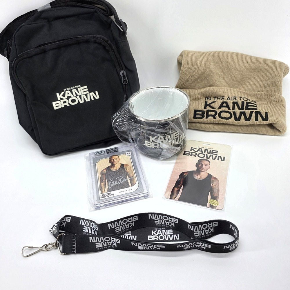 Kane Brown In The Air Tour Concert VIP Package Merch Bag Beanie Mug Card Lanyard